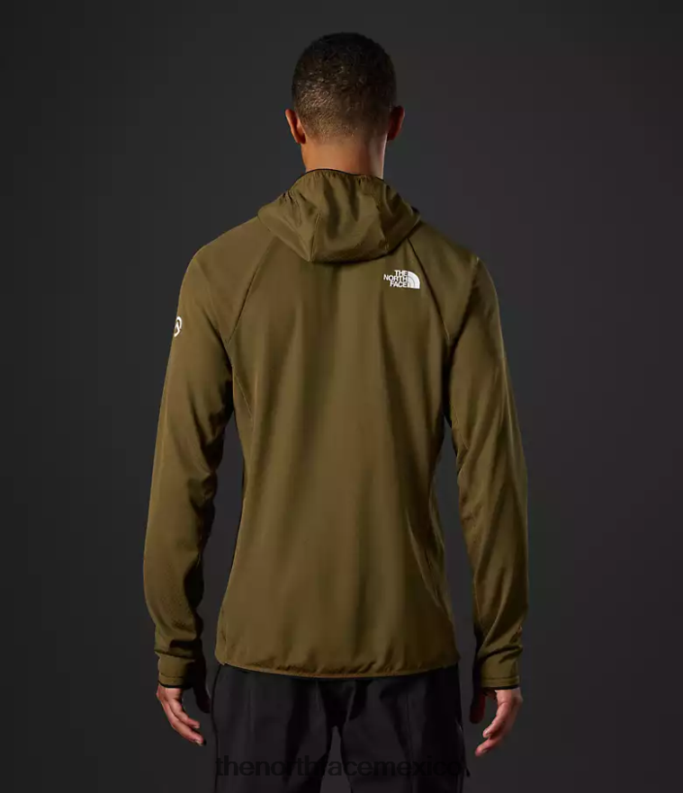 The North Face ropa NFHLJL348 oliva militar hombres sudadera con capucha de la serie summit Futurefleece lt