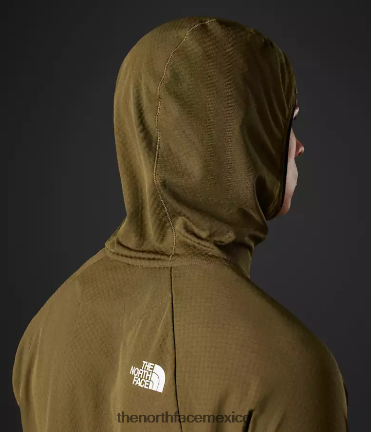 The North Face ropa NFHLJL348 oliva militar hombres sudadera con capucha de la serie summit Futurefleece lt