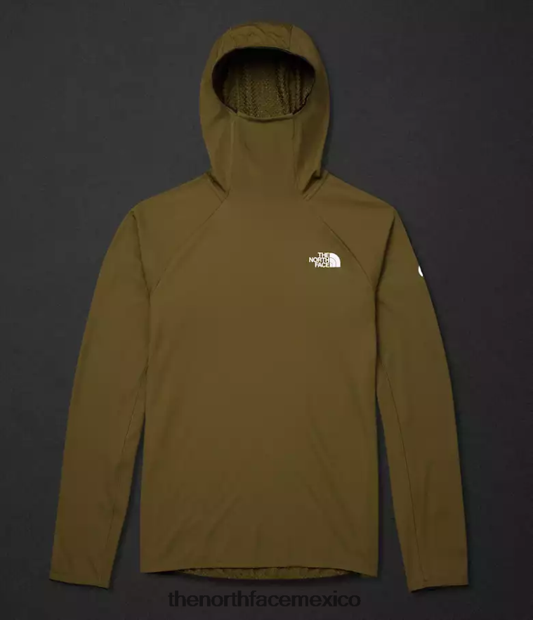 The North Face ropa NFHLJL348 oliva militar hombres sudadera con capucha de la serie summit Futurefleece lt