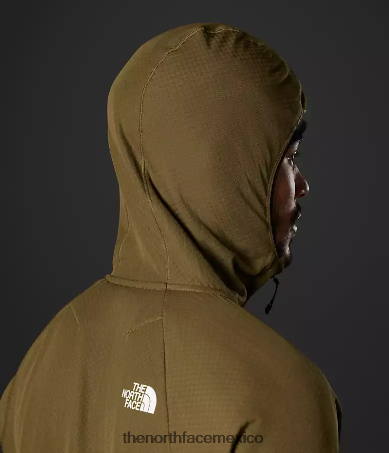 The North Face ropa NFHLJL404 oliva militar hombres Summit Series Futurefleece sudadera con capucha y cremallera completa