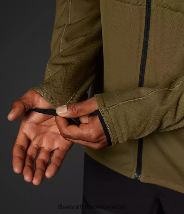 The North Face ropa NFHLJL404 oliva militar hombres Summit Series Futurefleece sudadera con capucha y cremallera completa