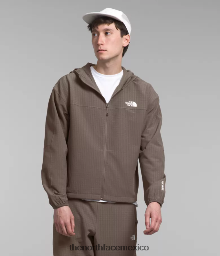 The North Face ropa NFHLJL832 halcón marrón hombres sudadera con capucha tekware grid