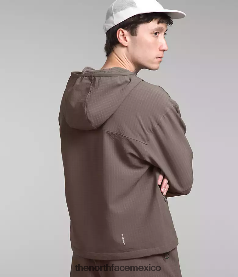 The North Face ropa NFHLJL832 halcón marrón hombres sudadera con capucha tekware grid