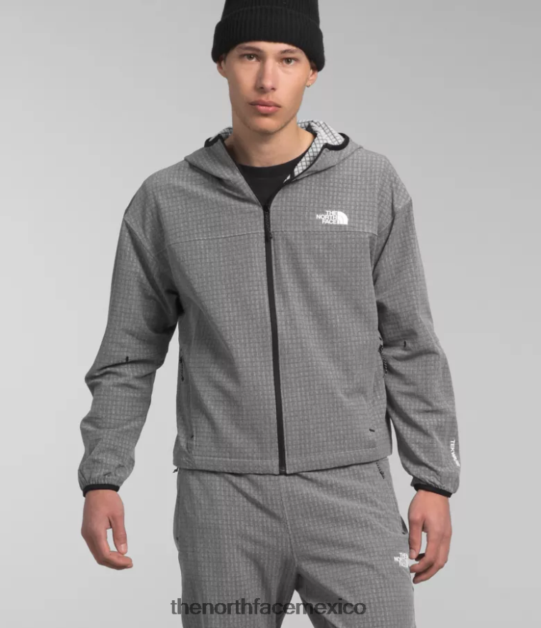 The North Face ropa NFHLJL834 tnf gris medio jaspeado hombres sudadera con capucha tekware grid