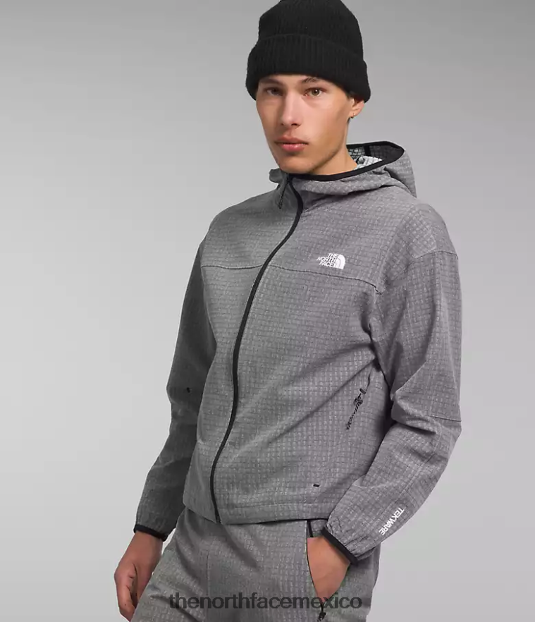 The North Face ropa NFHLJL834 tnf gris medio jaspeado hombres sudadera con capucha tekware grid