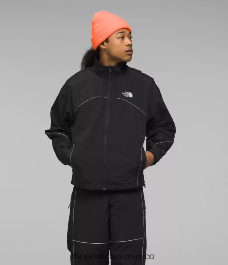 The North Face ropa NFHLJL868 negro hombres chaqueta cortavientos con ribetes tek