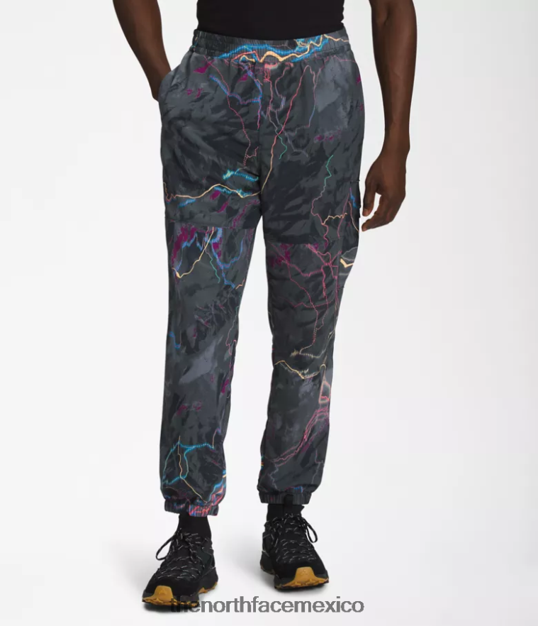 The North Face ropa NFHLJL487 impresión tnf black trail resplandor hombres pantalones fáciles de nailon tnf