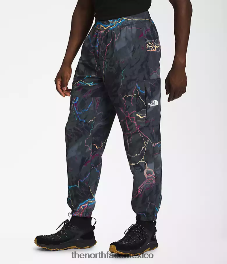 The North Face ropa NFHLJL487 impresión tnf black trail resplandor hombres pantalones fáciles de nailon tnf