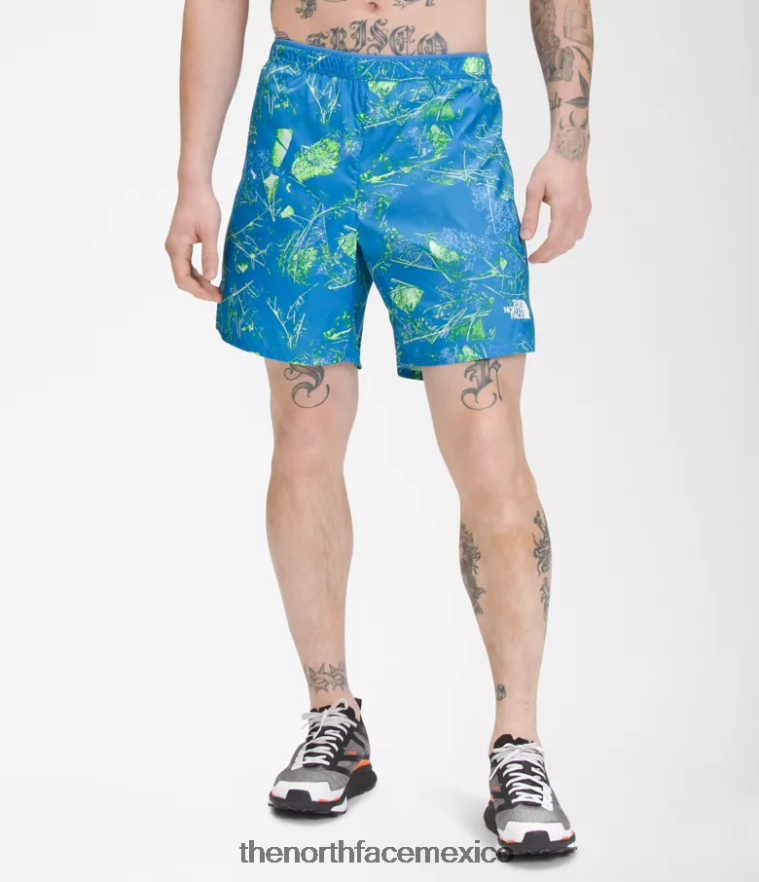 The North Face ropa NFHLJL958 impresión de suelo super sonic blue Valley hombres pantalones cortos para correr sin límites