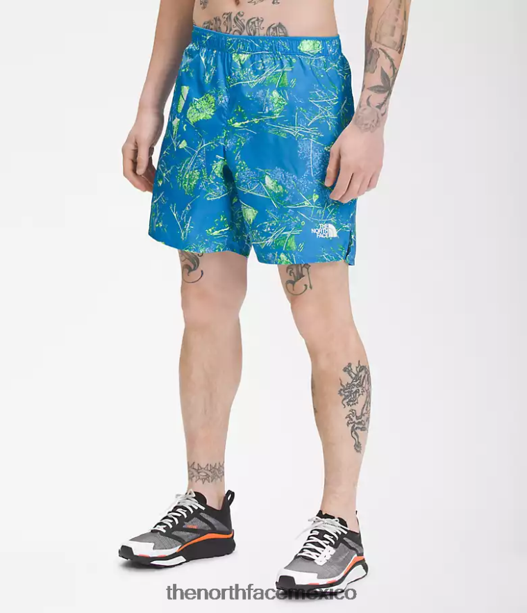 The North Face ropa NFHLJL958 impresión de suelo super sonic blue Valley hombres pantalones cortos para correr sin límites