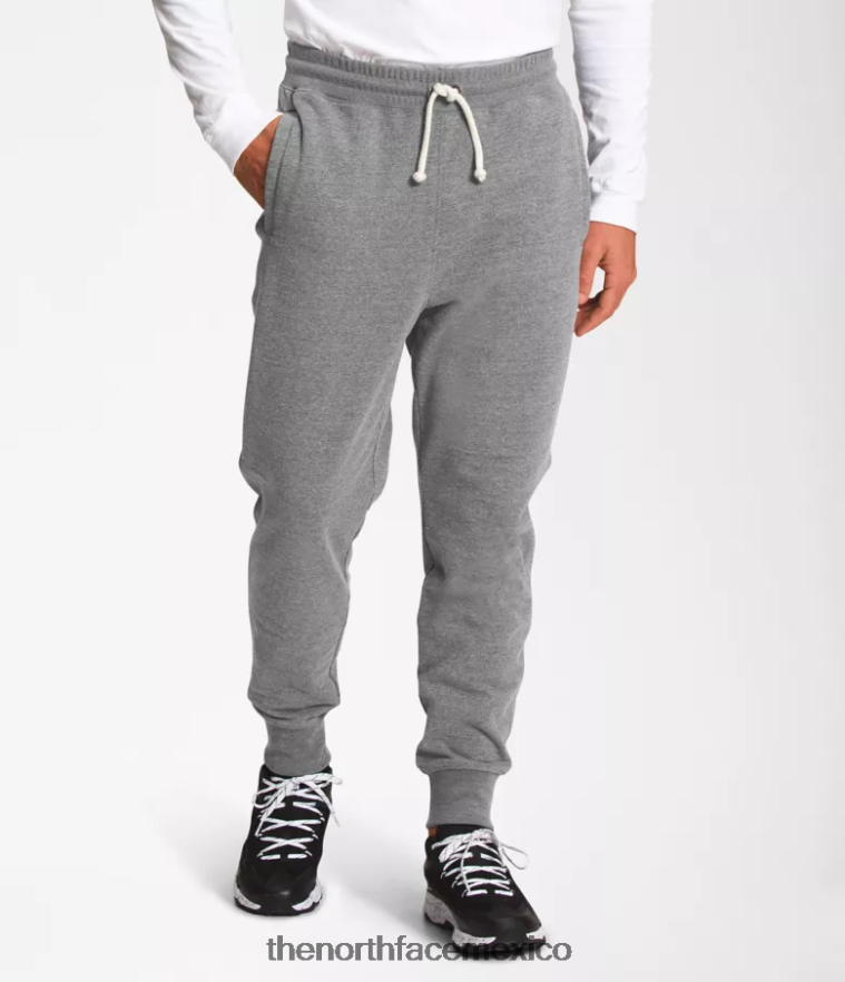 The North Face ropa NFHLJL307 tnf gris medio jaspeado hombres joggers con parches Heritage