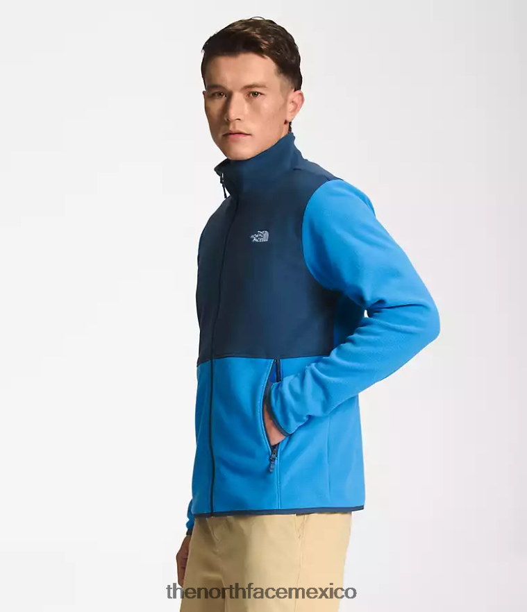 The North Face ropa NFHLJL413 azul sombreado/azul súper sónico hombres chaqueta tka glacier con cremallera completa