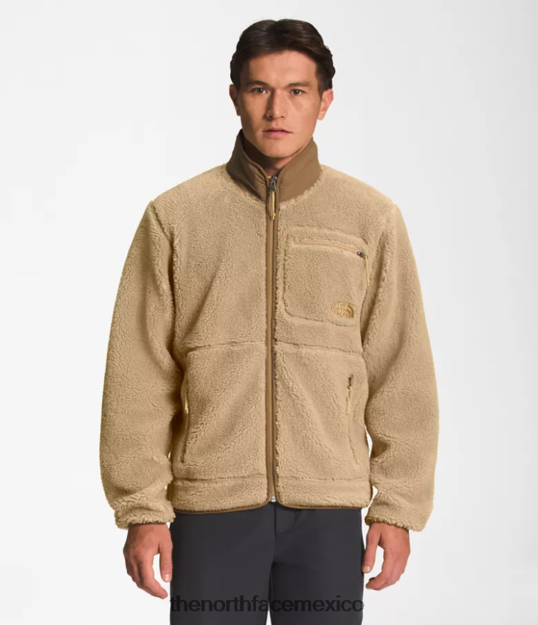 The North Face ropa NFHLJL548 caqui piedra/marrón utilitario hombres chamarra con cierre completo