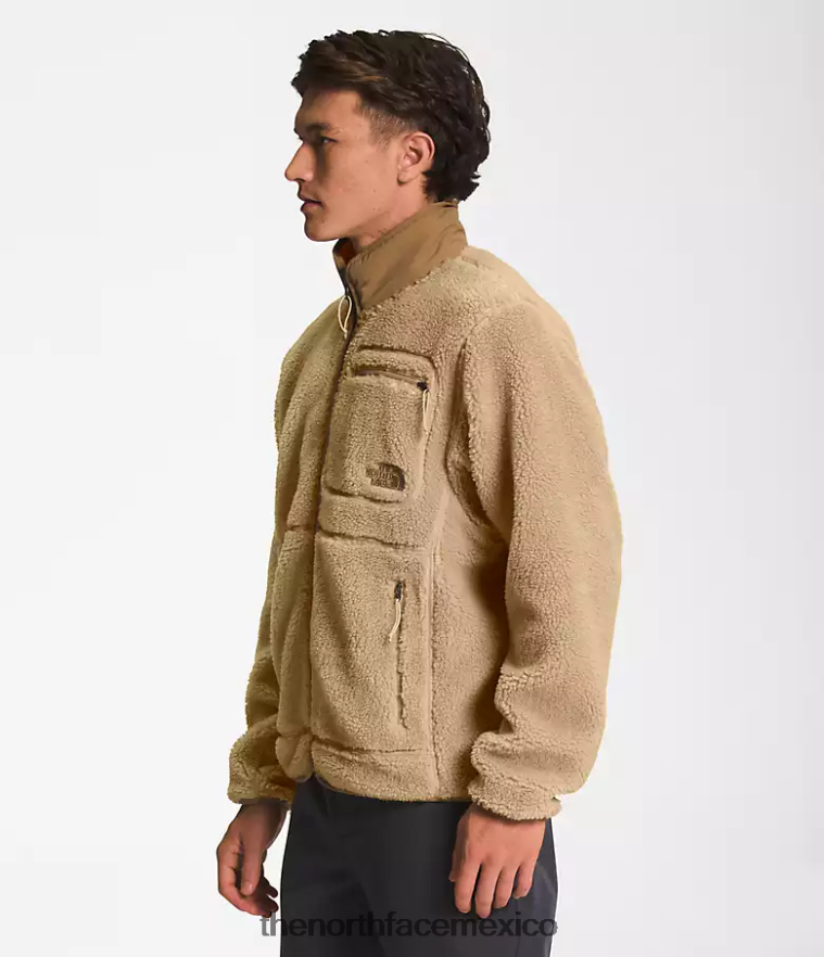 The North Face ropa NFHLJL548 caqui piedra/marrón utilitario hombres chamarra con cierre completo