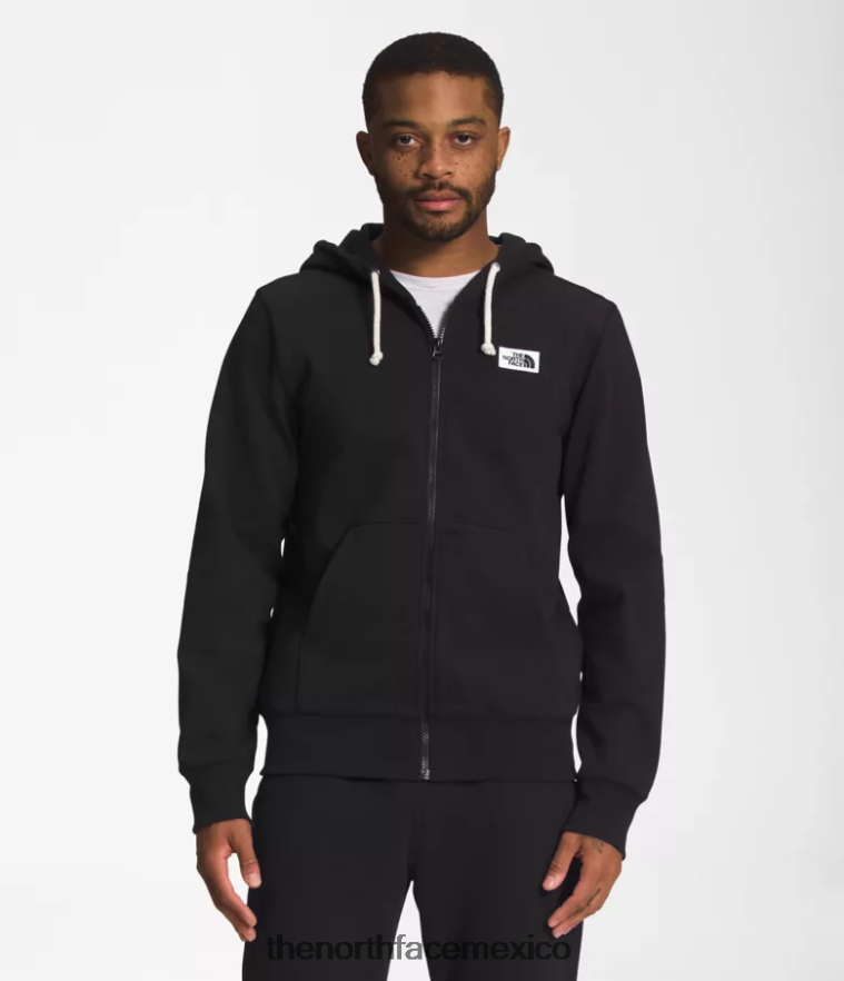 The North Face ropa NFHLJL703 negro hombres sudadera con capucha y parche Heritage