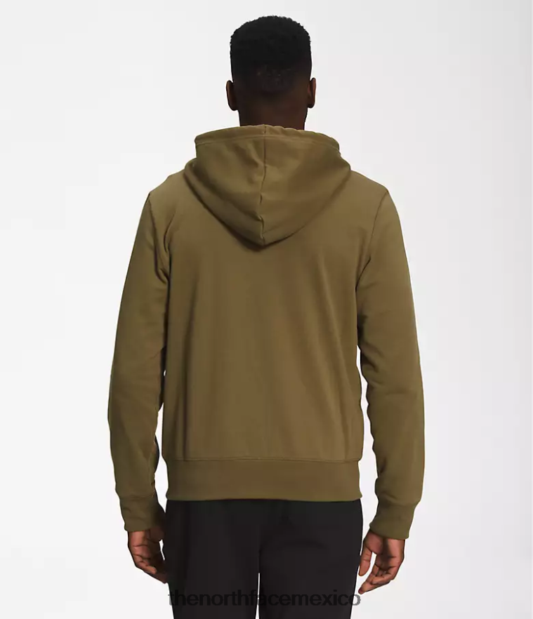 The North Face ropa NFHLJL705 oliva militar hombres sudadera con capucha y parche Heritage