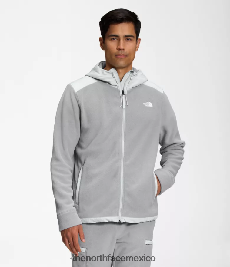 The North Face ropa NFHLJL831 gris fusión/gris estaño hombres chaqueta con capucha alpine polartec 200 con cremallera completa