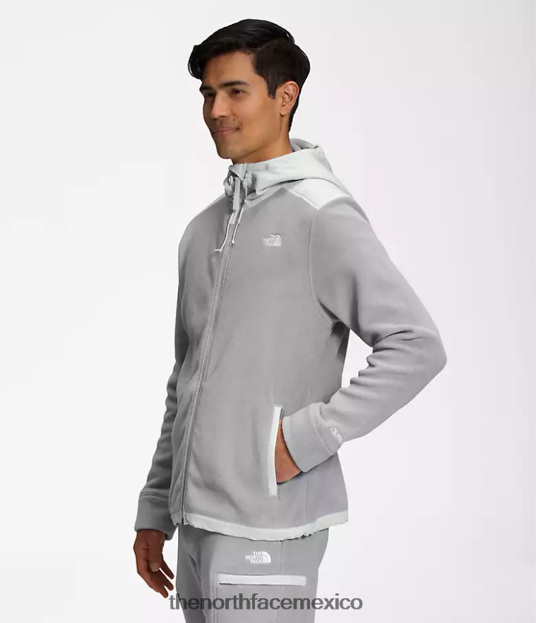 The North Face ropa NFHLJL831 gris fusión/gris estaño hombres chaqueta con capucha alpine polartec 200 con cremallera completa