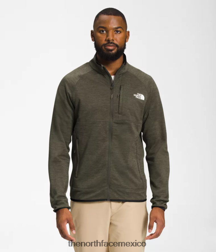 The North Face ropa NFHLJL954 nuevo gris topo verde brezo hombres Canyonlands con cremallera completa