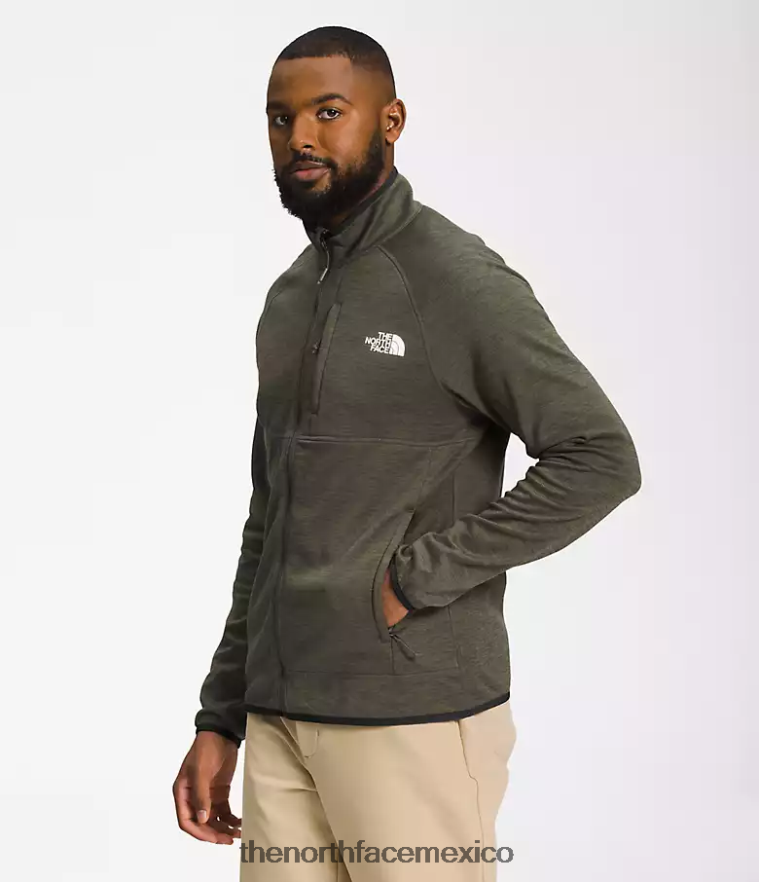 The North Face ropa NFHLJL954 nuevo gris topo verde brezo hombres Canyonlands con cremallera completa