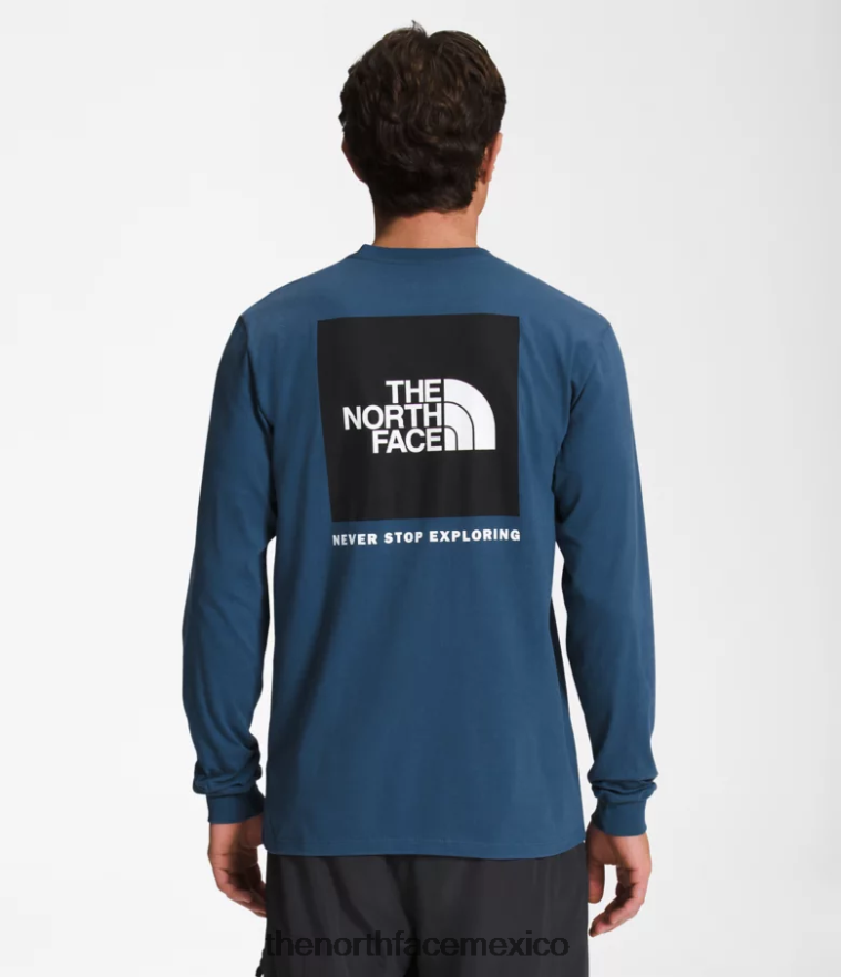 The North Face ropa NFHLJL1207 azul sombreado/negro tnf hombres camiseta de manga larga con caja nse