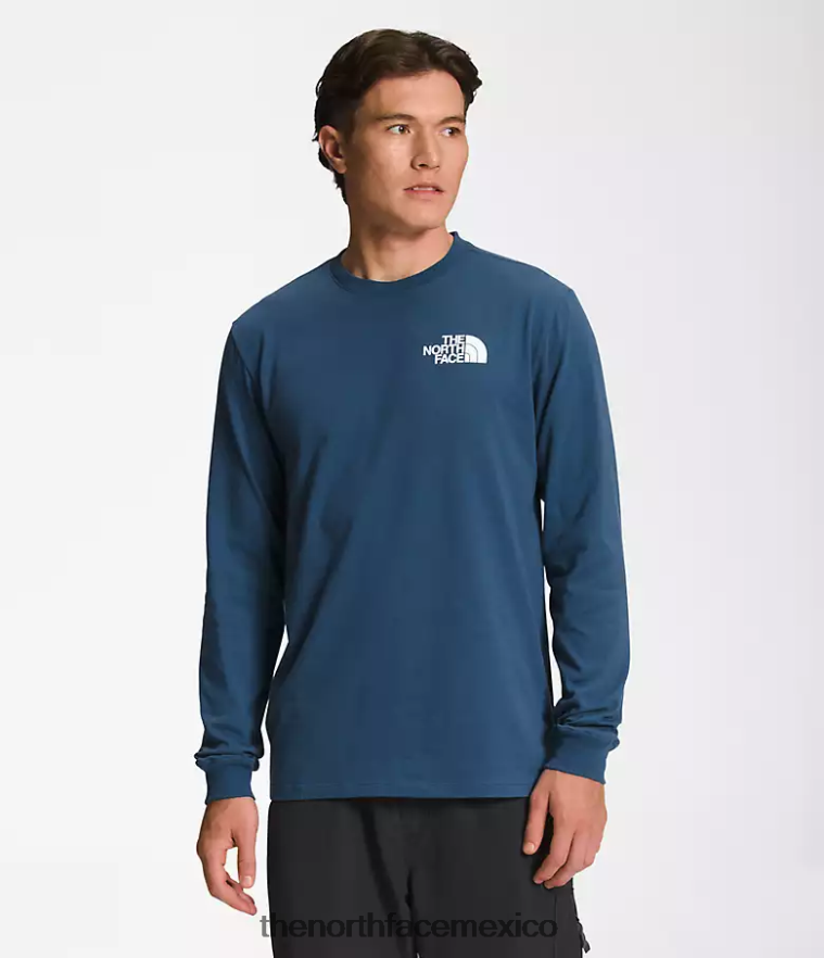 The North Face ropa NFHLJL1207 azul sombreado/negro tnf hombres camiseta de manga larga con caja nse