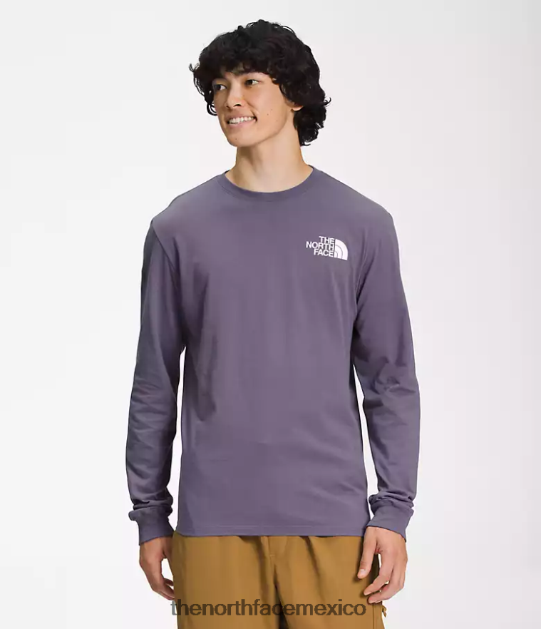 The North Face ropa NFHLJL1210 Pizarra lunar/cumbre azul marino estampado de flores abstractas hombres camiseta de manga larga con caja nse
