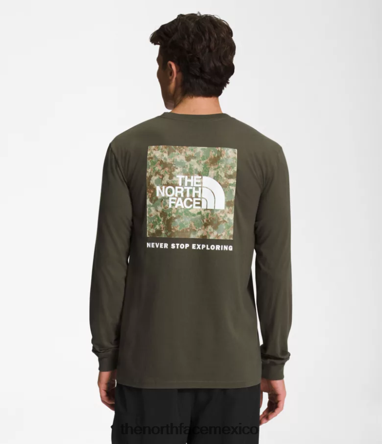 The North Face ropa NFHLJL1211 nuevo estampado de camuflaje punteado verde topo/oliva militar hombres camiseta de manga larga con caja nse