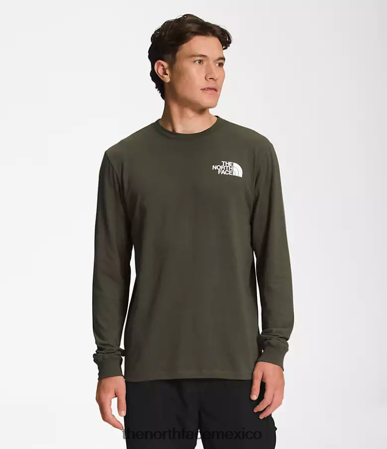 The North Face ropa NFHLJL1211 nuevo estampado de camuflaje punteado verde topo/oliva militar hombres camiseta de manga larga con caja nse