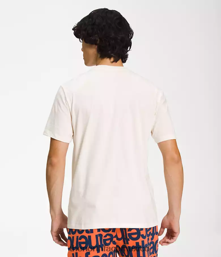 The North Face ropa NFHLJL1301 gardenia blanco/naranja retro hombres camiseta de manga corta con media cúpula