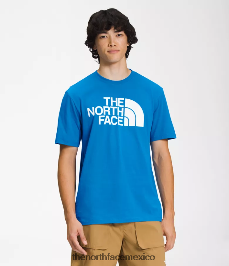 The North Face ropa NFHLJL1302 azul súper sónico hombres camiseta de manga corta con media cúpula