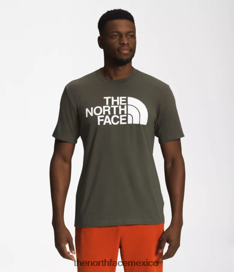 The North Face ropa NFHLJL1303 nuevo verde topo/blanco tnf hombres camiseta de manga corta con media cúpula