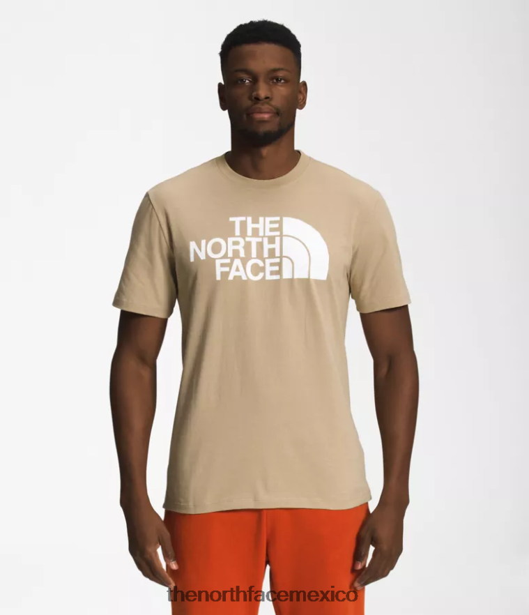 The North Face ropa NFHLJL1306 caqui piedra/tnf blanco hombres camiseta de manga corta con media cúpula