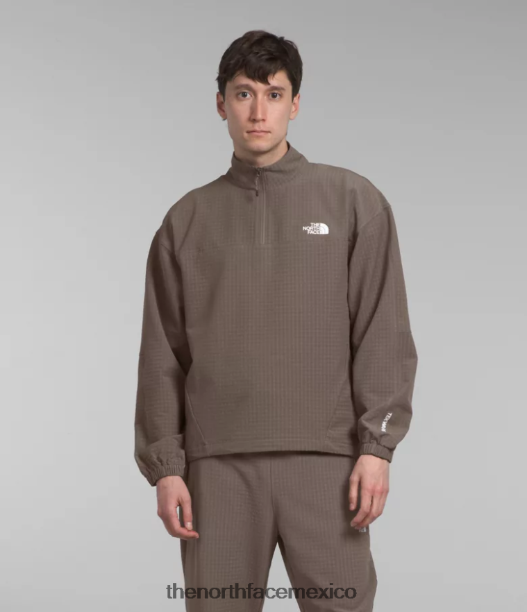 The North Face ropa NFHLJL414 halcón marrón hombres cuadrícula de tekware -zip