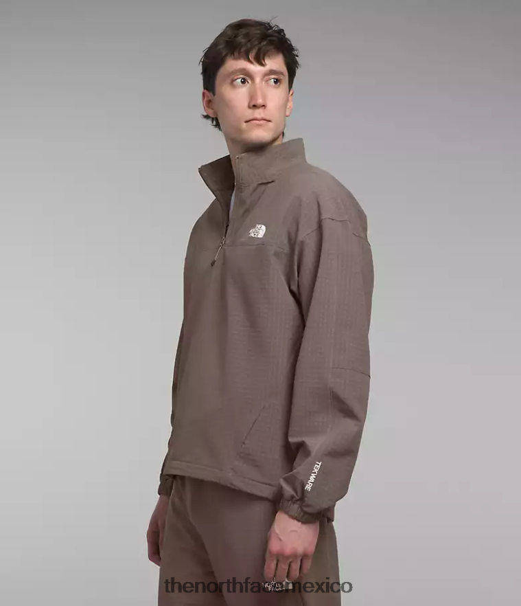 The North Face ropa NFHLJL414 halcón marrón hombres cuadrícula de tekware -zip