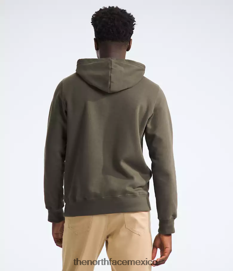 The North Face ropa NFHLJL113 nuevo verde topo hombres sudadera con capucha y media cúpula