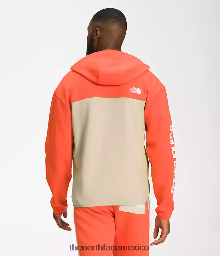 The North Face ropa NFHLJL208 grava/naranja retro hombres tnf tech sudadera con capucha y cremallera completa