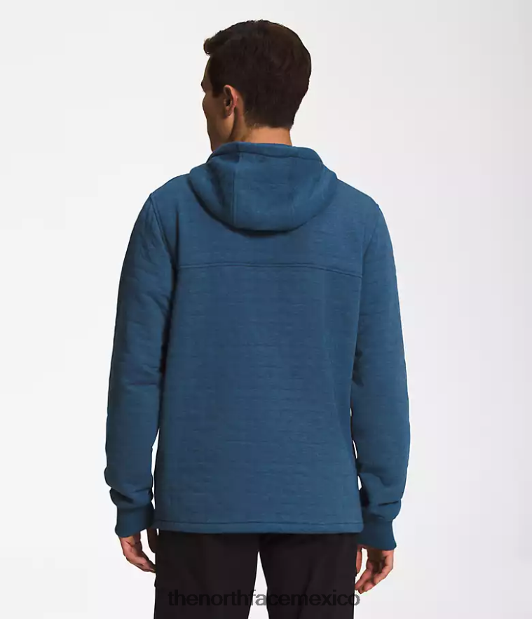 The North Face ropa NFHLJL652 brezo blanco azul sombreado hombres sudadera con capucha y cierre completo, acolchada y con visera larga