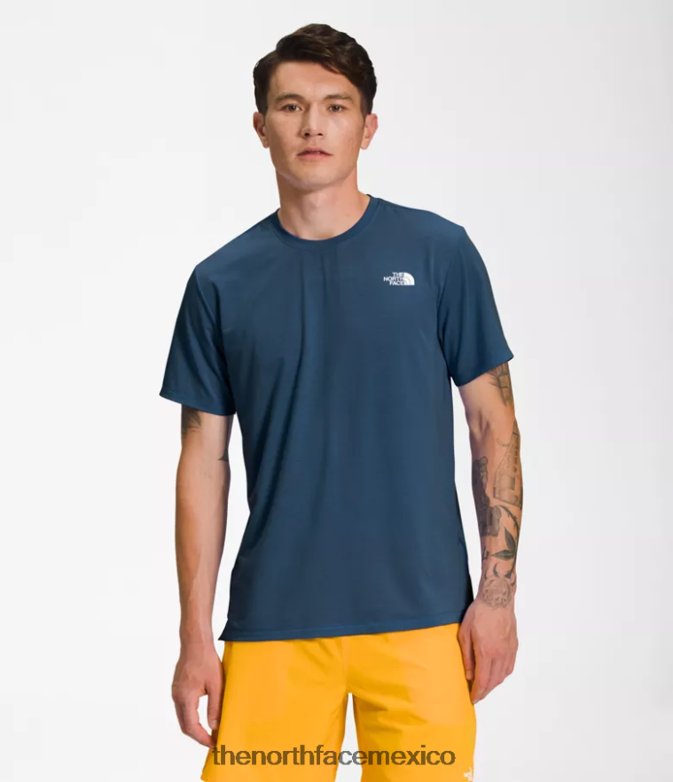 The North Face ropa NFHLJL1262 azul sombreado hombres deambular de manga corta