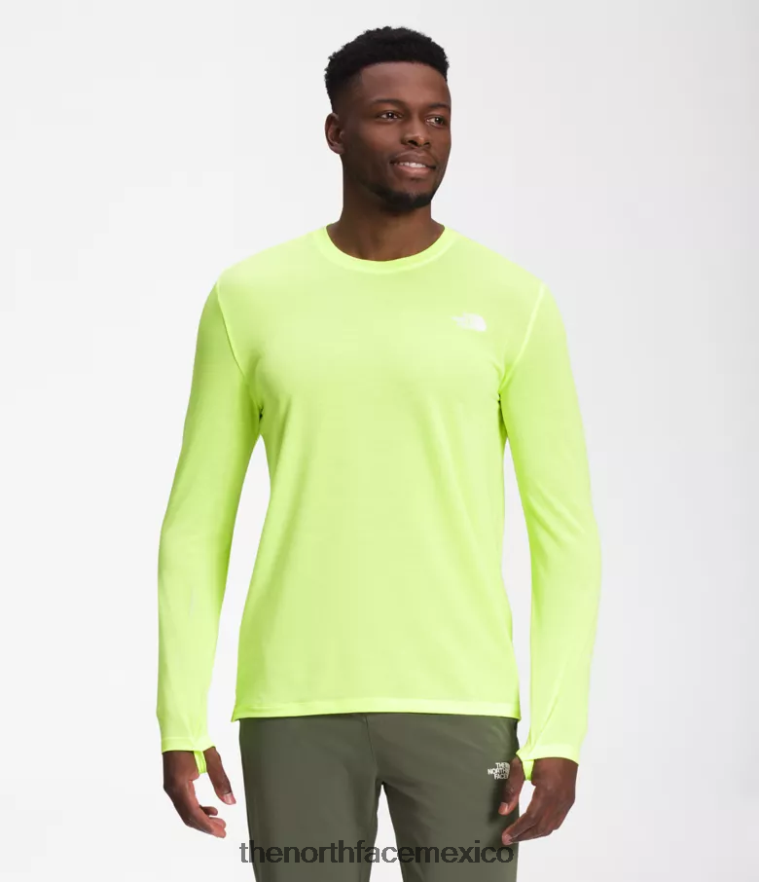 The North Face ropa NFHLJL23 led amarillo hombres pasear de manga larga