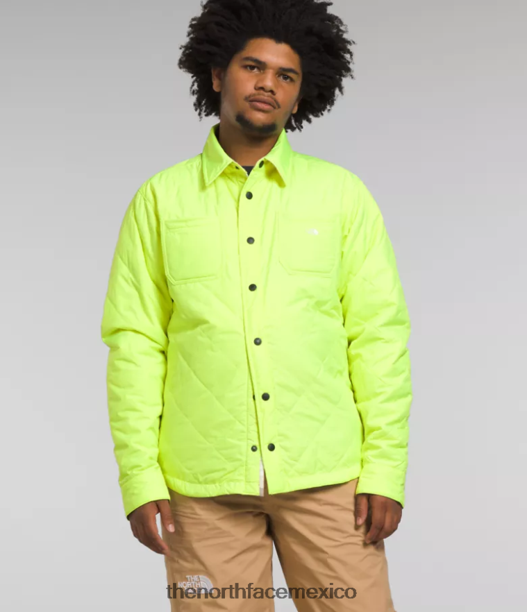 The North Face ropa NFHLJL299 led amarillo/marrón utilitario a cuadros hombres franela aislada Fort Point