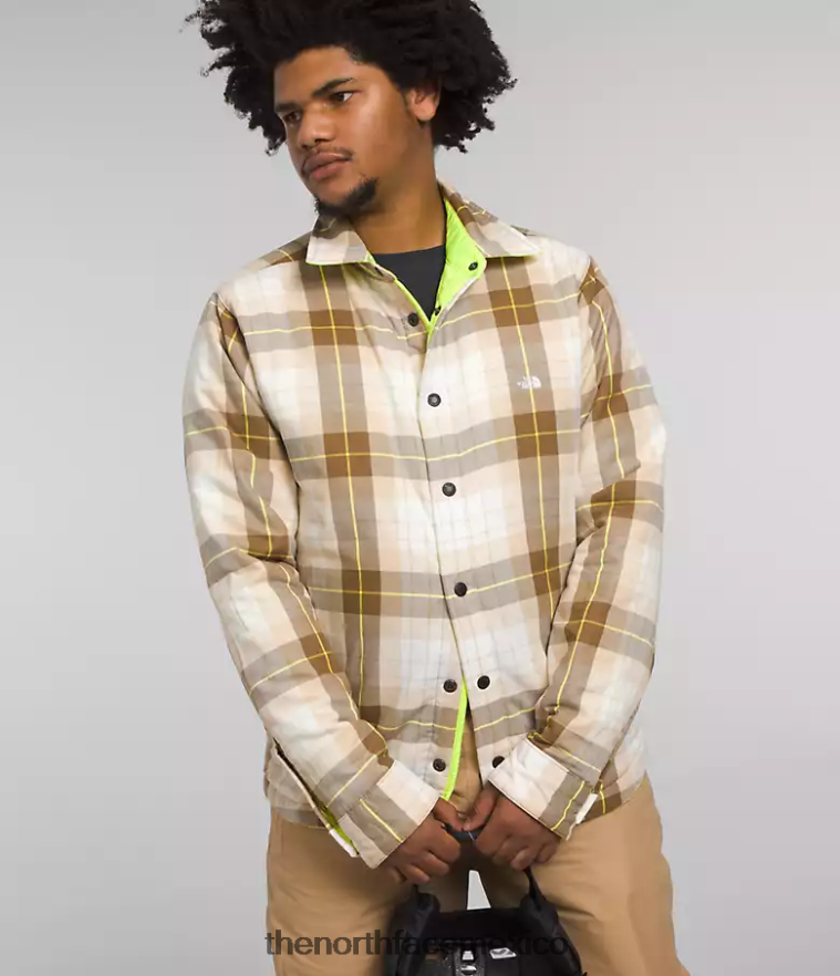The North Face ropa NFHLJL299 led amarillo/marrón utilitario a cuadros hombres franela aislada Fort Point