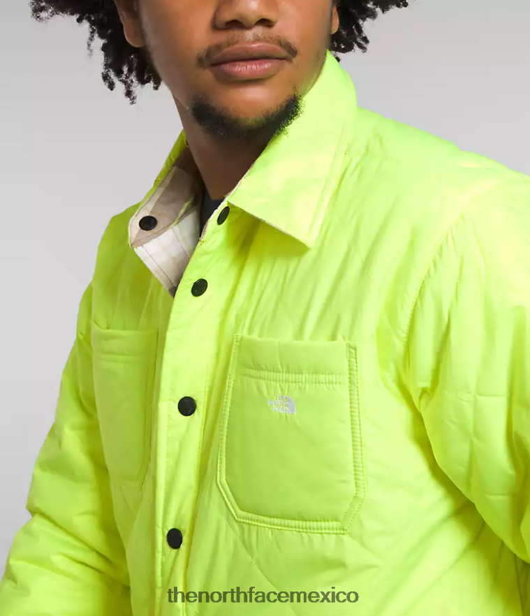 The North Face ropa NFHLJL299 led amarillo/marrón utilitario a cuadros hombres franela aislada Fort Point
