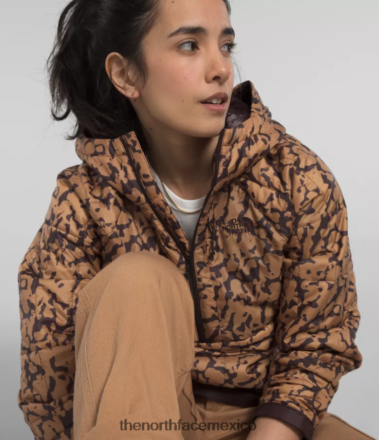 The North Face ropa NFHLJL506 estampado de tinte gráfico de mantequilla de almendras mujer jersey circaloft con cremallera