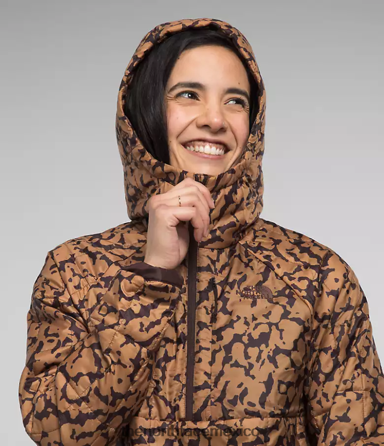 The North Face ropa NFHLJL506 estampado de tinte gráfico de mantequilla de almendras mujer jersey circaloft con cremallera