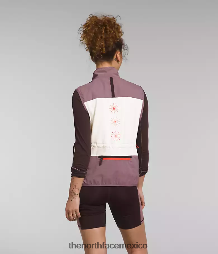 The North Face ropa NFHLJL1141 blanco gardenia/gris leonado mujer chaleco flash cálido de invierno trailwear