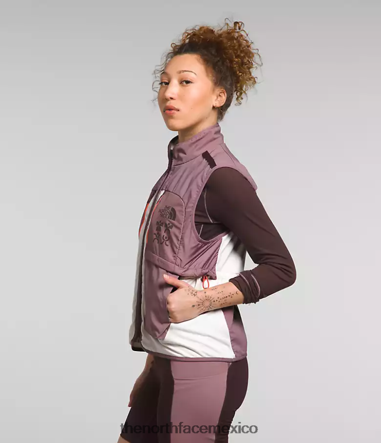 The North Face ropa NFHLJL1141 blanco gardenia/gris leonado mujer chaleco flash cálido de invierno trailwear