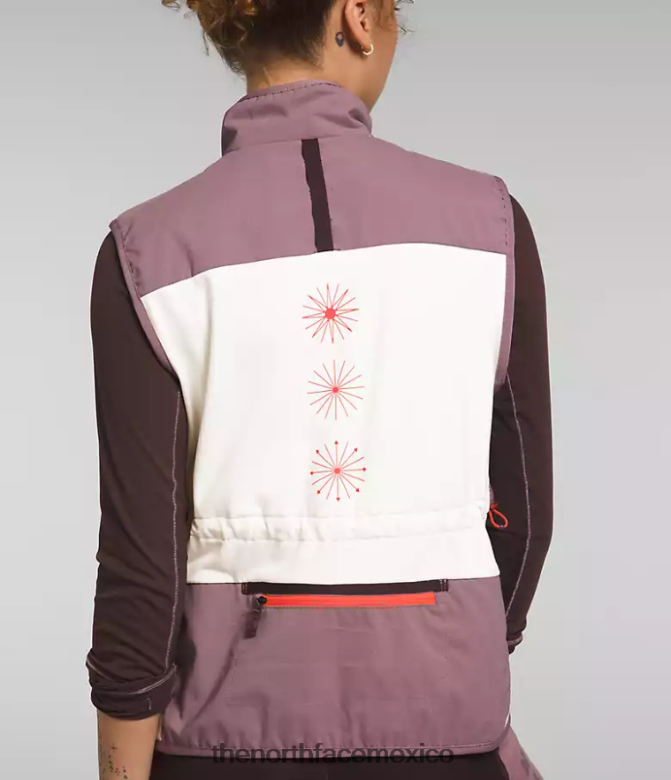 The North Face ropa NFHLJL1141 blanco gardenia/gris leonado mujer chaleco flash cálido de invierno trailwear