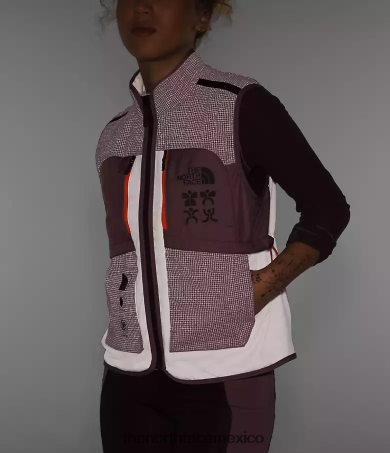The North Face ropa NFHLJL1141 blanco gardenia/gris leonado mujer chaleco flash cálido de invierno trailwear