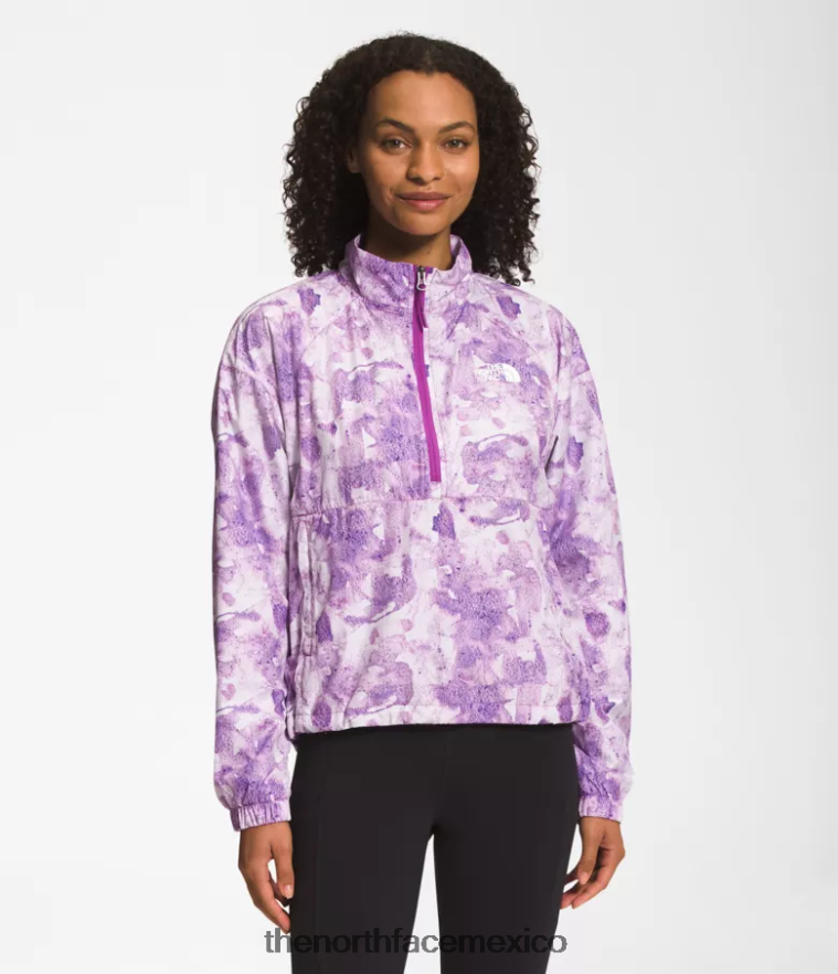 The North Face ropa NFHLJL1019 estampado de tinte tonal de flor de cactus púrpura mujer jersey hidrenalina 2000